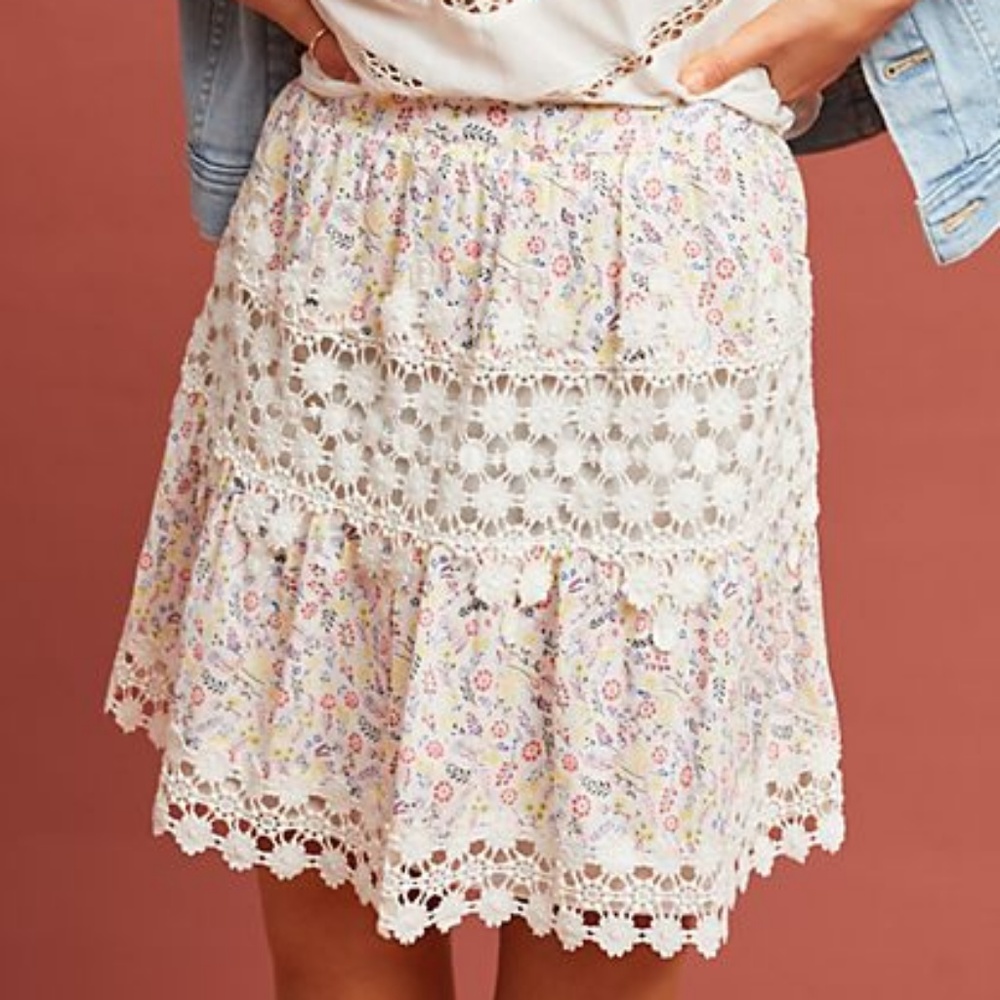 anthropologie Margo Lace Skirt Ranna Gill